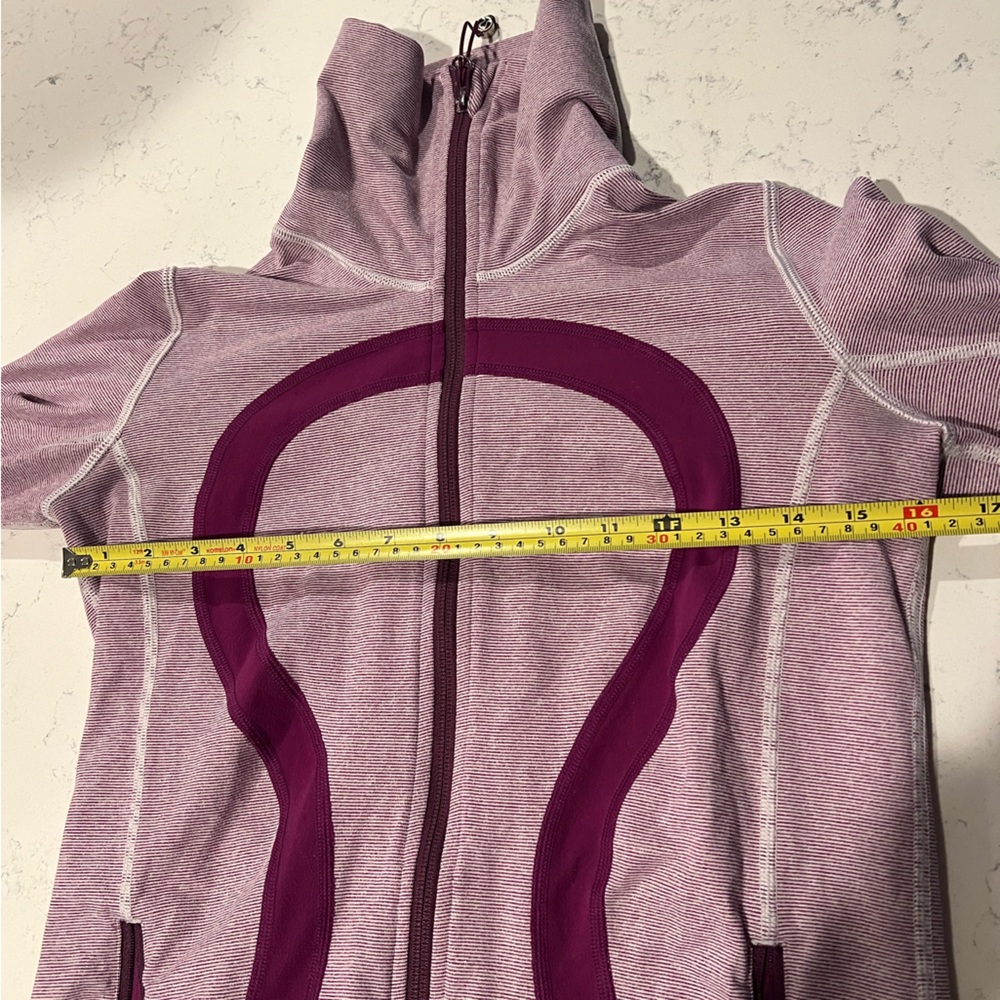 Lululemon Stride Jacket Purple Dewberry Microstripe Womens Zip Up Sweater Sz 6 - Picture 11 of 15